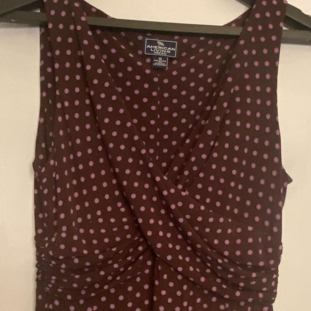 American Living dress sleeveless polkadot purple women’s size 12
